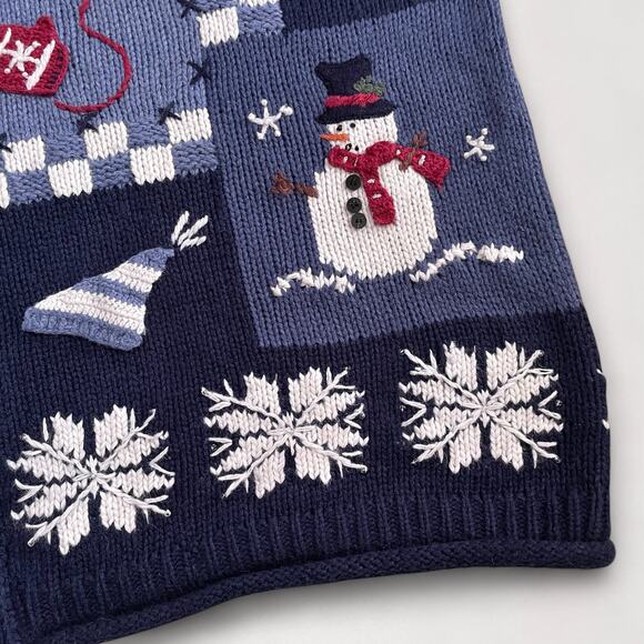 Vintage Angora Wool Blend Christmas Cardigan Sweater 2X Embroidered Grandmacore - Picture 6 of 10